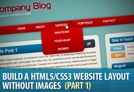 Oldal elrendezés HTML5 és a CSS3