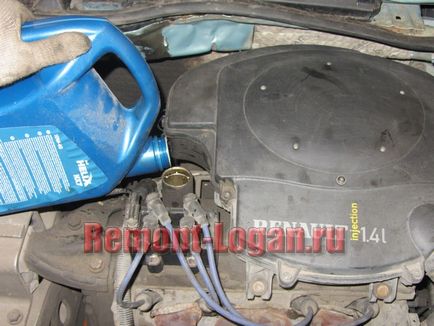 Schimbarea uleiului în motor și filtru, repararea loganului Reno