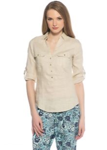 Жіноча лляна сорочка (58 фото) з чим і як носити, без коміра, з капюшоном, синя, коричнева