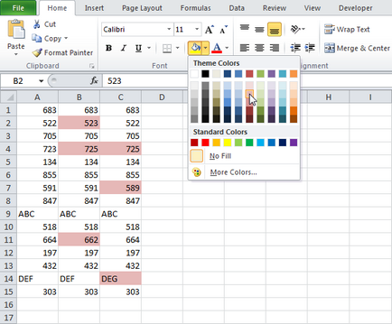 300 Прикладів по excel відмінності по рядках