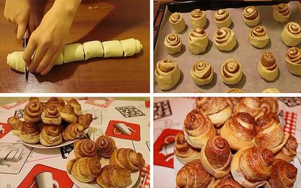 Buns élesztőt a vízben, egy lépésről lépésre recept