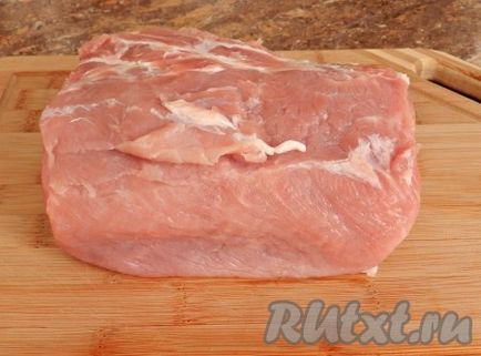 Carne de porc fiartă rece în aerogrill - rețetă cu fotografie