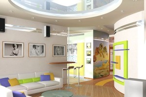 Designul camerei de zi pentru tineri - interior pentru băieți și fete
