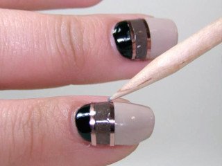 Design de unghii cu panglica pentru design pe vopsea de gel, pentru unghii scurte sau instructiuni lungi, pas cu pas