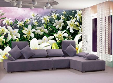 Фотошпалери квіти реалістична флора в декорі стін