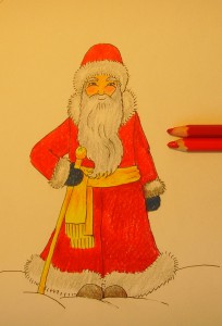 Як намалювати Діда Мороза, малюємо поетапно олівцем, мій малюк