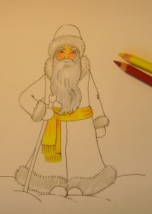 Як намалювати Діда Мороза, малюємо поетапно олівцем, мій малюк