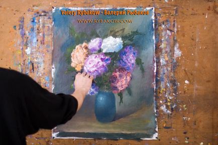 Як намалювати картину маслом букет квітів мастихіном - картини маслом