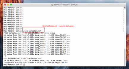 Cum se efectuează urmărirea și ping-ul pe un site în mac os x