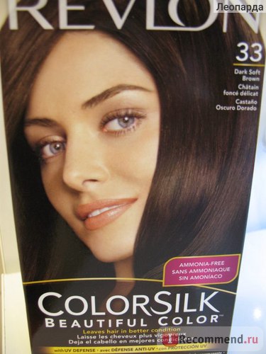 Culoarea părului revlon colorate de mătase - «33 maro închis maro - o impresie ambiguă de vopsea,