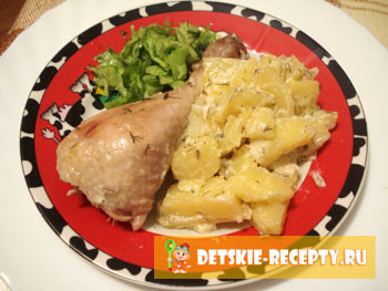 Csirke a sütőbe burgonya (fólia), gyermek receptek, konyha