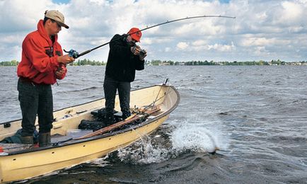 Pike de pescuit de la barca