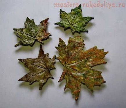 Mesterkurzus őszi levelek készült vakolat