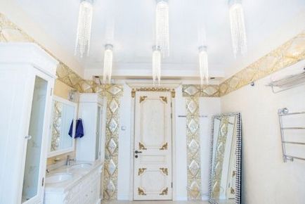 Stretch tavan în baie, prețul de tavane stretch pentru baie și toaletă în Sankt Petersburg și regiune