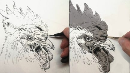 Câteva tehnici de desen în cerneală și căptușeli