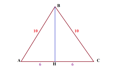 Baza a unui triunghi isoscel este egală cu 12, geometria