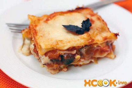 Legume Lasagna - o rețetă clasică, cu o fotografie de gătit acasă