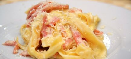 Paste Carbonara cu șuncă și cremă - rețetă