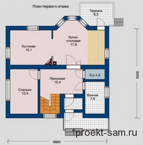 Планування одноповерхового будинку 10x10, 9x9, 6х9, 8х10, 10х12, 12х12, 8x12