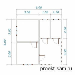 Планування одноповерхового будинку 10x10, 9x9, 6х9, 8х10, 10х12, 12х12, 8x12