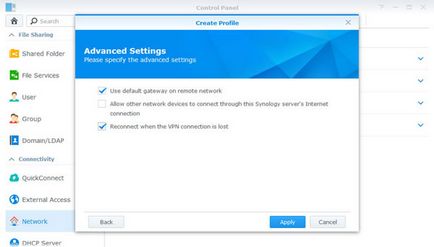 Suportul pentru configurarea nasului Synology