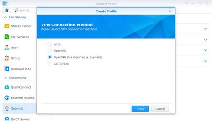 Suportul pentru configurarea nasului Synology