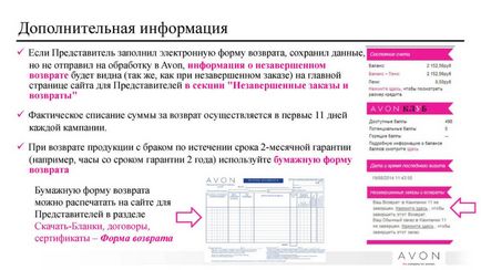 Правила повернення продукції avon