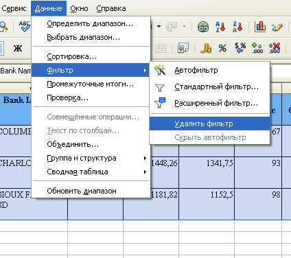 Folosind un filtru standard în calc, simplu pentru birou, doar despre birou