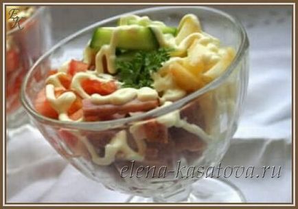 Rețetă pentru salată cu șuncă simple și delicioase rețete cu o fotografie