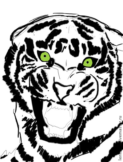 Малюємо тигра в adobe photoshop - ярмарок майстрів - ручна робота, handmade