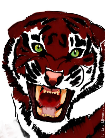 Малюємо тигра в adobe photoshop - ярмарок майстрів - ручна робота, handmade