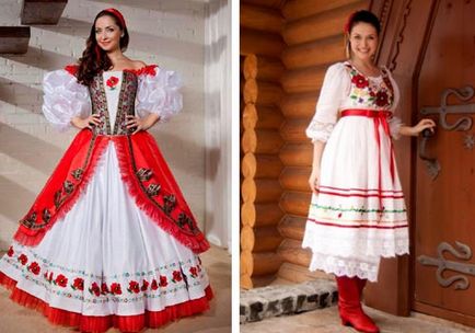 Orosz népi esküvői ruha a menyasszony, fotó modell