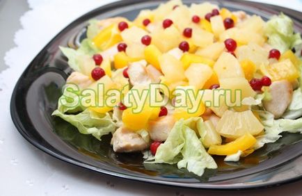 Salata cu ananas si piept de pui - reteta de vis a unui gurmand cu fotografii si clipuri video