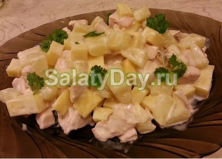 Салат з ананасами і курячими грудками - мрія гурмана рецепт з фото і відео