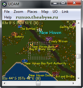 Szerver az Ultima Online - uomap