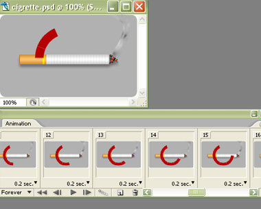 Creați o animație a unei țigări, un semn fără fumat într-un tutorial photoshop - mega obzor