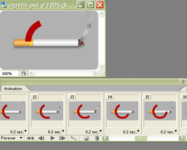 Készítsen animációk cigaretta, tilos a dohányzás jel Photoshop bemutató - mega obzor