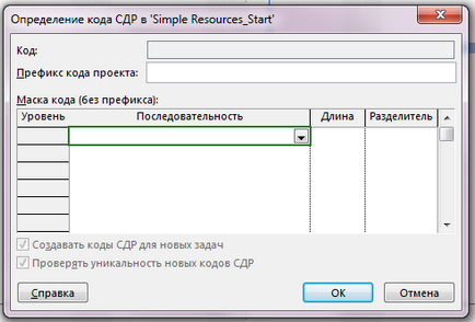 Створення кодів СДР для проекту - o ms project по-російськи