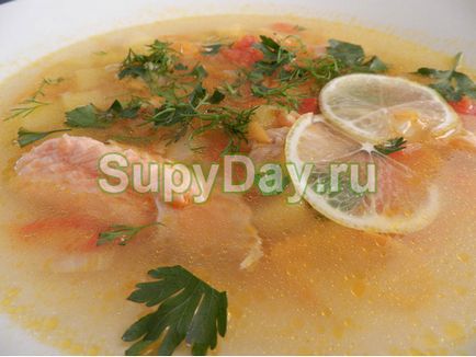 Supă de pește roșu - un prânz consistent pentru întreaga rețetă a familiei cu fotografii și videoclipuri