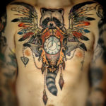 Тату єнот, ескізи і стилі з татуюваннями єнота