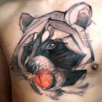 Тату єнот, ескізи і стилі з татуюваннями єнота