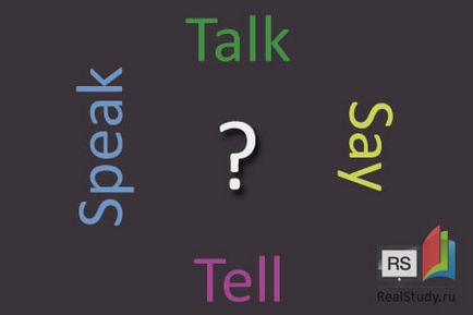 Tell, say, speak, talk