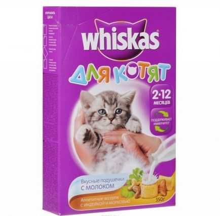 Whiskas kiscicák részletes áttekintést a tápvezetéket a kisebbeket