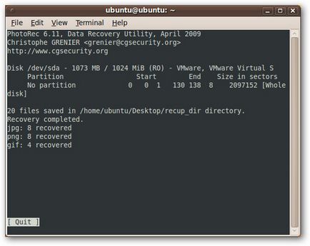 Visszaállítani az elveszett adatok és a partíciókat ubuntu livecd