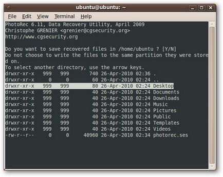 Visszaállítani az elveszett adatok és a partíciókat ubuntu livecd