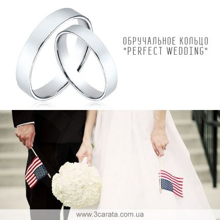 Amerikai esküvői gyűrű készült, fehér és sárga arany