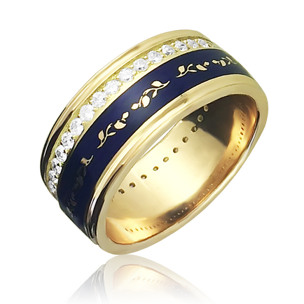 Amerikai esküvői gyűrű készült, fehér és sárga arany