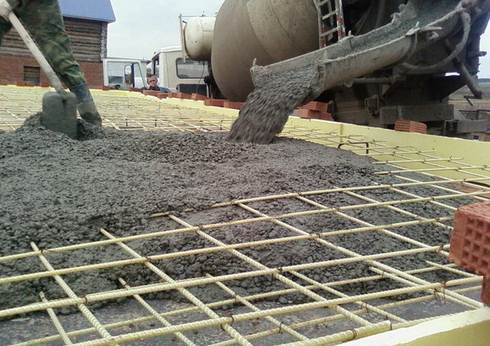 Amenajarea podelei de beton cu o rețea, pe sol întărită cu mâinile tale, instrucțiuni video, fotografie