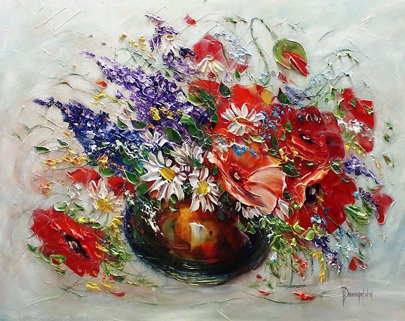 Pictura cu flori de către joanna domagalska, flori-blog