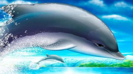Дельфін прибирає з екрана різнокольорові кульки